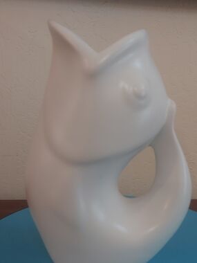 GurglePot Large White Ceramic Pitcher/ Jug